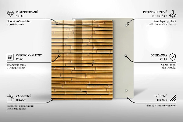 Placă din sticla protectie perete Natura boho bambus