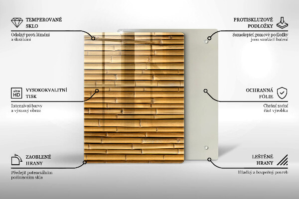 Placă din sticla protectie perete Natura boho bambus