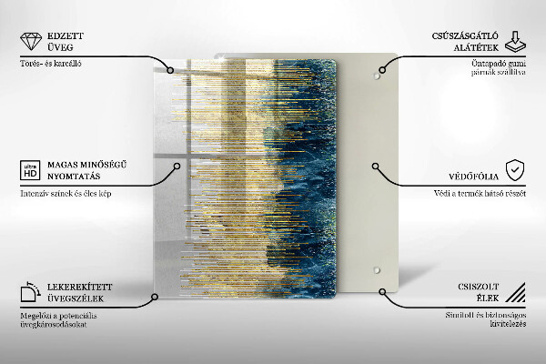 Placă din sticla protectie perete Abstracția designerului