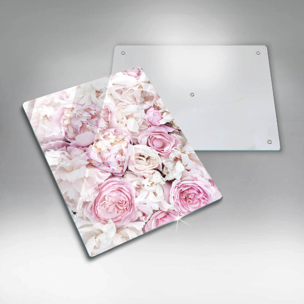 Placă din sticla protectie perete Buchet de bujor