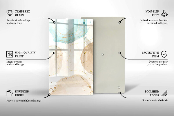 Placă din sticla protectie perete Pete boho și auriu