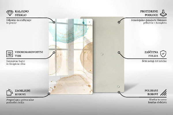 Placă din sticla protectie perete Pete boho și auriu