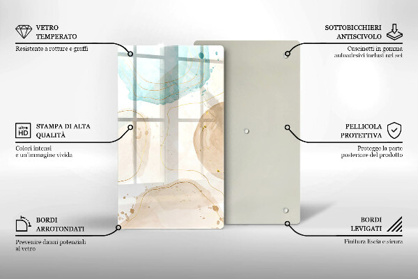 Placă din sticla protectie perete Pete boho și auriu