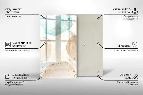 Placă din sticla protectie perete Pete boho și auriu