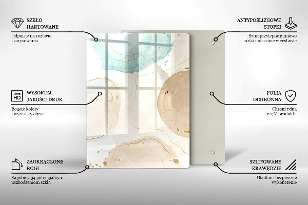 Placă din sticla protectie perete Pete boho și auriu