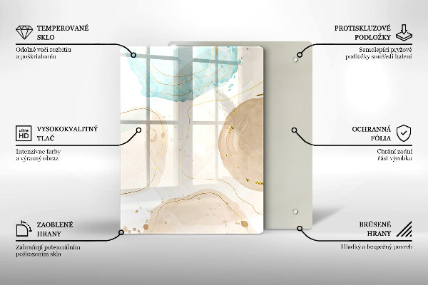 Placă din sticla protectie perete Pete boho și auriu