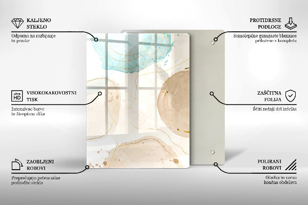 Placă din sticla protectie perete Pete boho și auriu