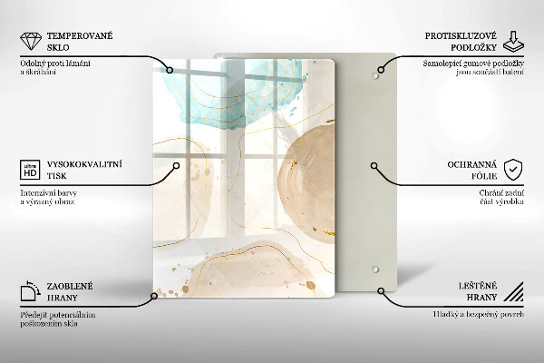 Placă din sticla protectie perete Pete boho și auriu