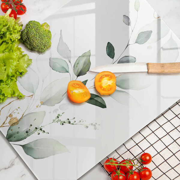 Placă din sticla protectie perete Acuarelă frunze