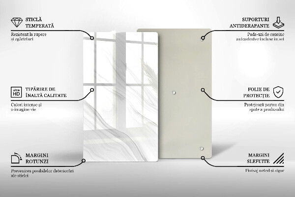 Placă din sticla protectie perete Marmură delicată