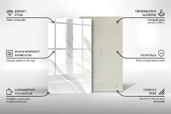 Placă din sticla protectie perete Marmură delicată