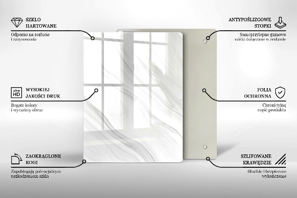 Placă din sticla protectie perete Marmură delicată