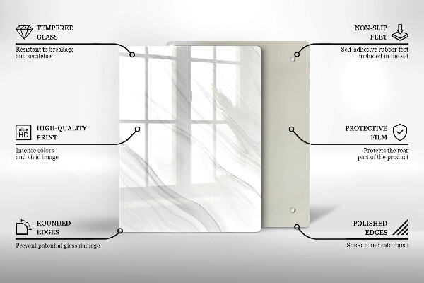 Placă din sticla protectie perete Marmură delicată