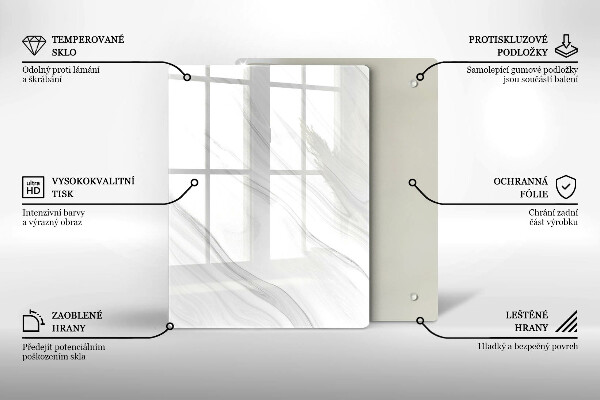 Placă din sticla protectie perete Marmură delicată