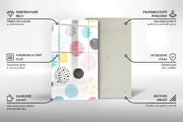 Placă din sticla protectie perete Forme pictate