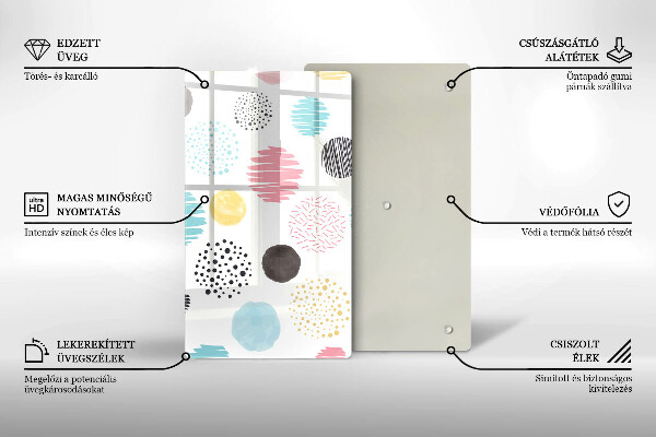 Placă din sticla protectie perete Forme pictate