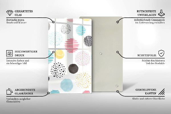 Placă din sticla protectie perete Forme pictate