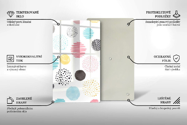 Placă din sticla protectie perete Forme pictate