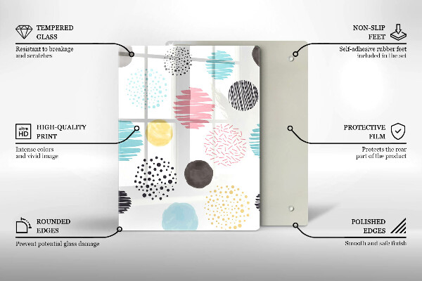 Placă din sticla protectie perete Forme pictate