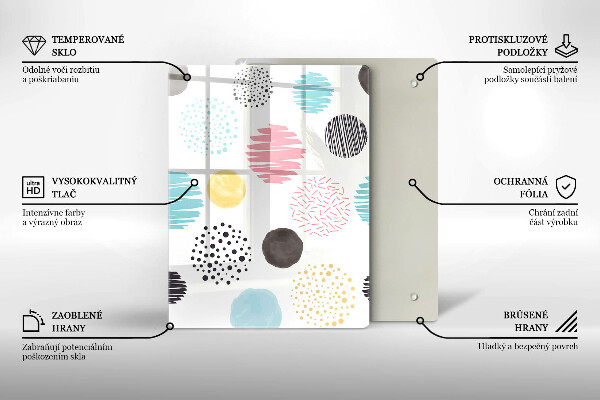 Placă din sticla protectie perete Forme pictate