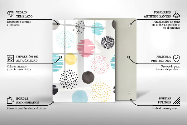 Placă din sticla protectie perete Forme pictate