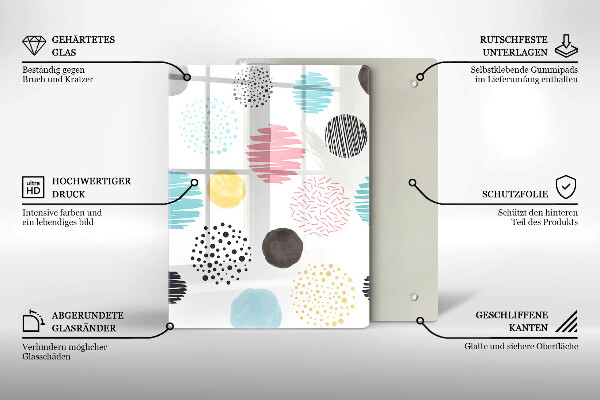 Placă din sticla protectie perete Forme pictate