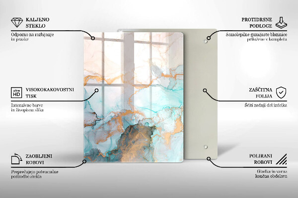 Placă din sticla protectie perete Abstracția din marmură