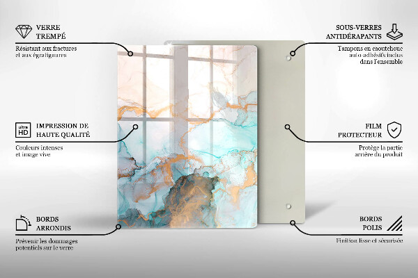 Placă din sticla protectie perete Abstracția din marmură