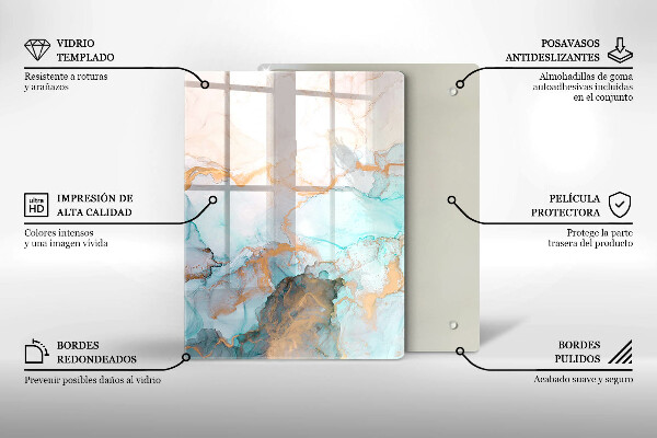 Placă din sticla protectie perete Abstracția din marmură