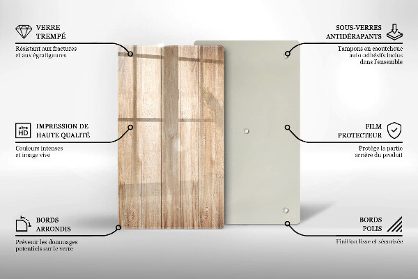 Placă din sticla protectie perete Scanduri de lemn