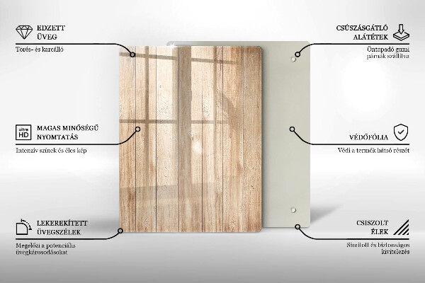 Placă din sticla protectie perete Scanduri de lemn
