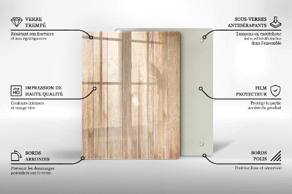 Placă din sticla protectie perete Scanduri de lemn