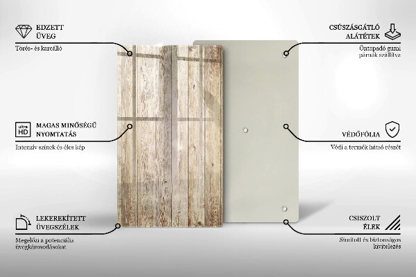Placă din sticla protectie perete Scanduri de lemn