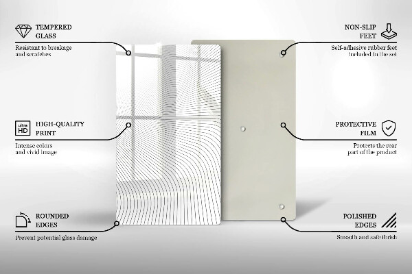 Placă din sticla protectie perete Model de linii moderne