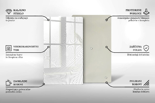 Placă din sticla protectie perete Model de linii moderne