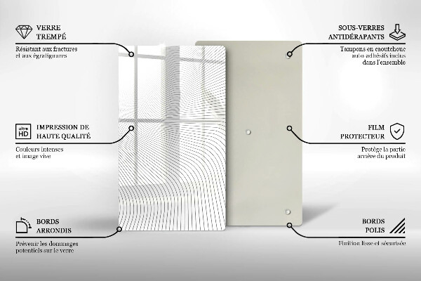 Placă din sticla protectie perete Model de linii moderne