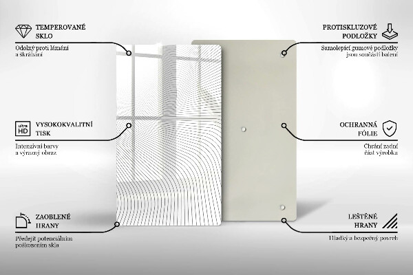 Placă din sticla protectie perete Model de linii moderne
