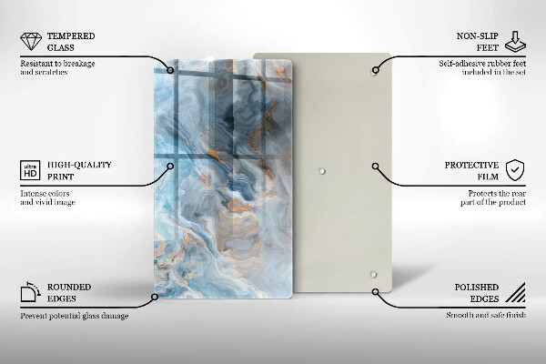 Placă din sticla protectie perete Textura marmură