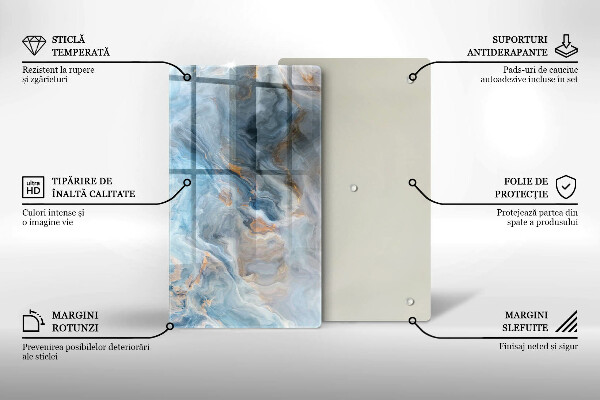 Placă din sticla protectie perete Textura marmură