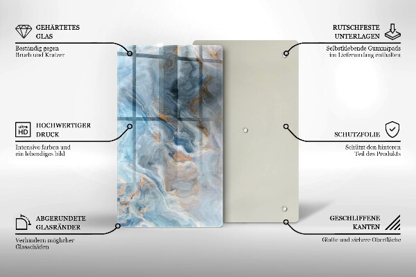 Placă din sticla protectie perete Textura marmură
