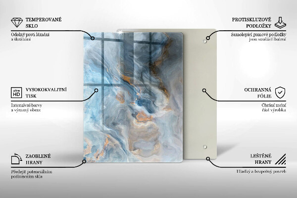 Placă din sticla protectie perete Textura marmură