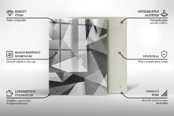 Placă din sticla protectie perete Abstracție ascuțită concretă