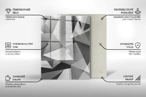Placă din sticla protectie perete Abstracție ascuțită concretă