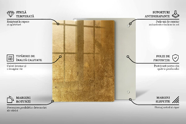 Placă din sticla protectie perete Fundal cu textură aurie