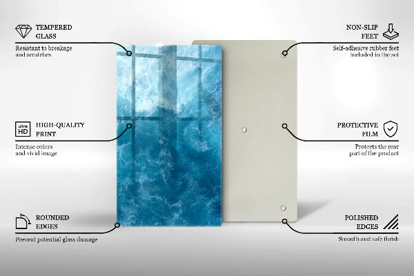 Placă din sticla protectie perete Apa albastra