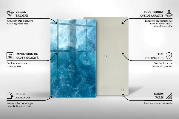 Placă din sticla protectie perete Apa albastra