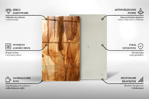 Placă din sticla protectie perete Textura placă de lemn