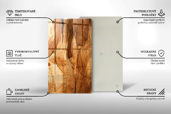 Placă din sticla protectie perete Textura placă de lemn