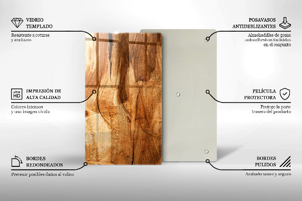 Placă din sticla protectie perete Textura placă de lemn