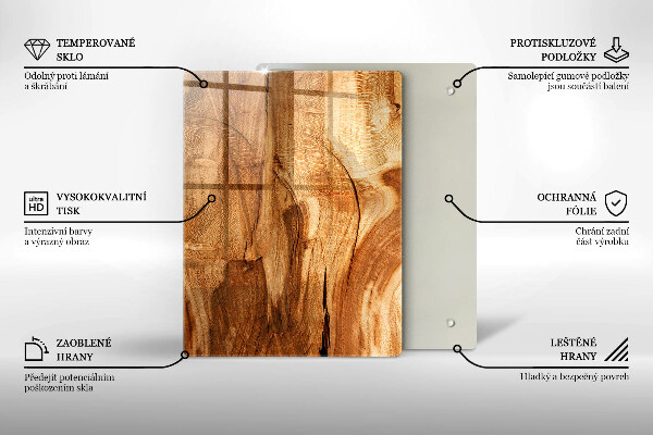 Placă din sticla protectie perete Textura placă de lemn